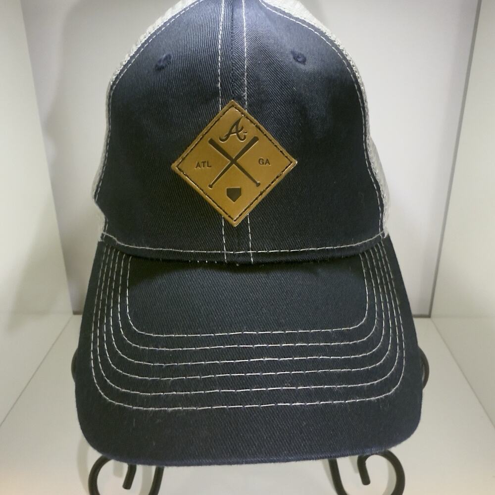 Napa Auto Parts MLB Atlanta Braves Men's Navy Blue & White Mesh Snap-Back Hat